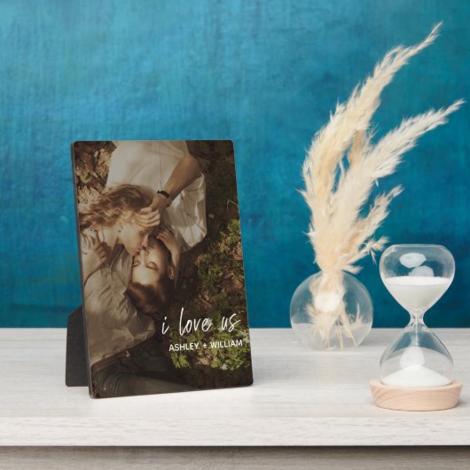 Ik hou van onze Paar Quote Foto Names Fotoplaat (Zijkant)