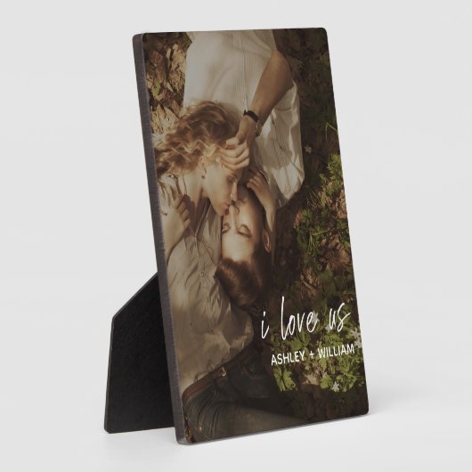 Ik hou van onze Paar Quote Foto Names Fotoplaat (Zijkant)