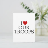 Ik hou van onze troepen briefkaart (Staand voorkant)