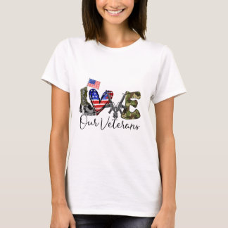 Ik hou van onze veteranen, Amerikaanse militairen, T-shirt
