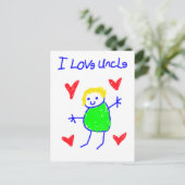 Ik hou van oom briefkaart (Staand voorkant)