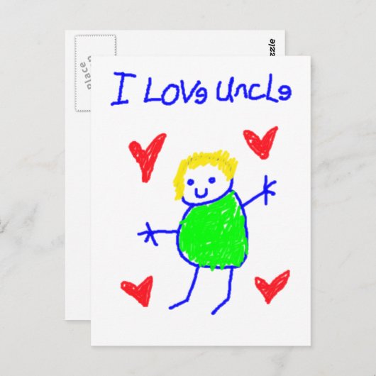 Ik hou van oom briefkaart (Voorkant / Achterkant)