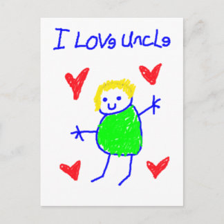 Ik hou van oom briefkaart