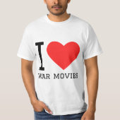 Ik hou van oorlogsfilms t-shirt (Voorkant)