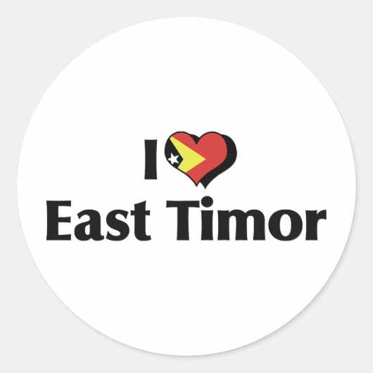 Ik hou van Oost-Timor vlag Ronde Sticker (Voorkant)
