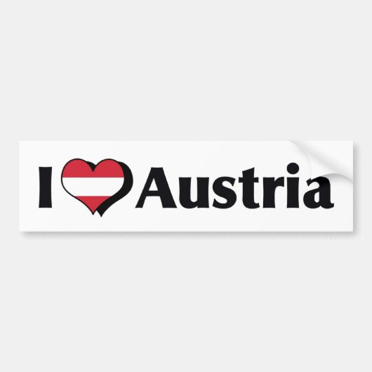 Ik hou van Oostenrijk Vlag Bumpersticker (Voorkant)