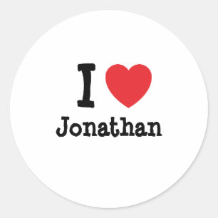 Ik hou van op maat gemaakt Jonathan-hart Ronde Sticker