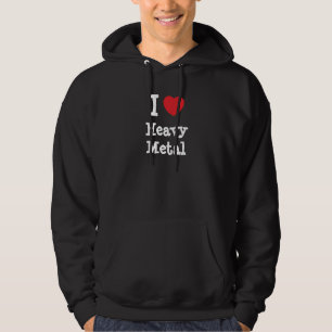 Ik hou van op maat gemaakt zwaar metaal hart hoodie