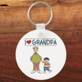 Ik hou van opa bruin haired jongen sleutelhanger (Voorkant)