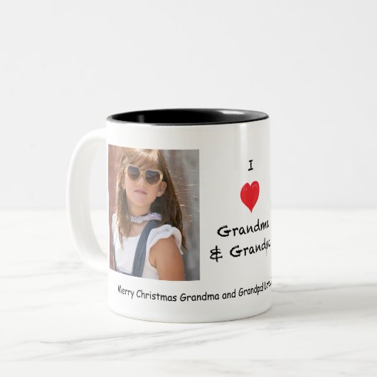 Ik hou van opa en opa 2 Foto Mok (Voorkant links)