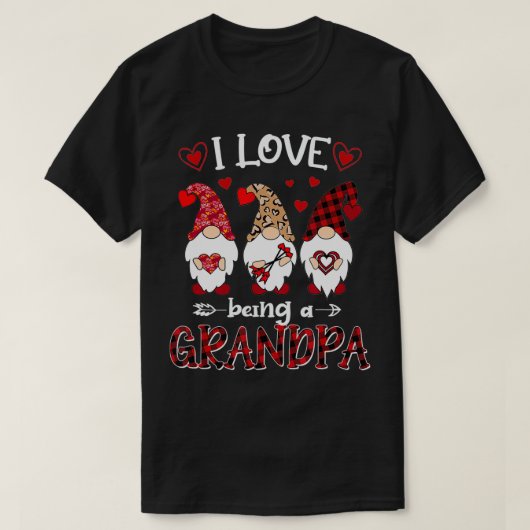 Ik hou van opa Happy Valentines Day Gnome T-shirt (Design voorkant)