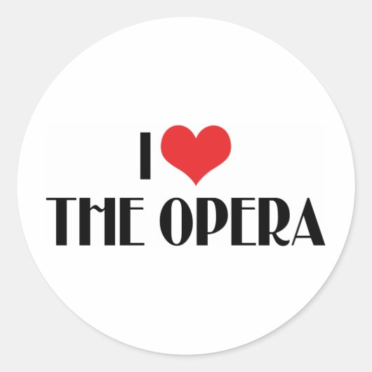 Ik hou van opera ronde sticker (Voorkant)