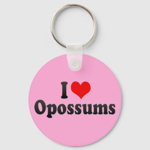 Ik hou van Opossum Sleutelhanger