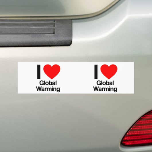 ik hou van opwarming van de aarde bumpersticker (Op auto)