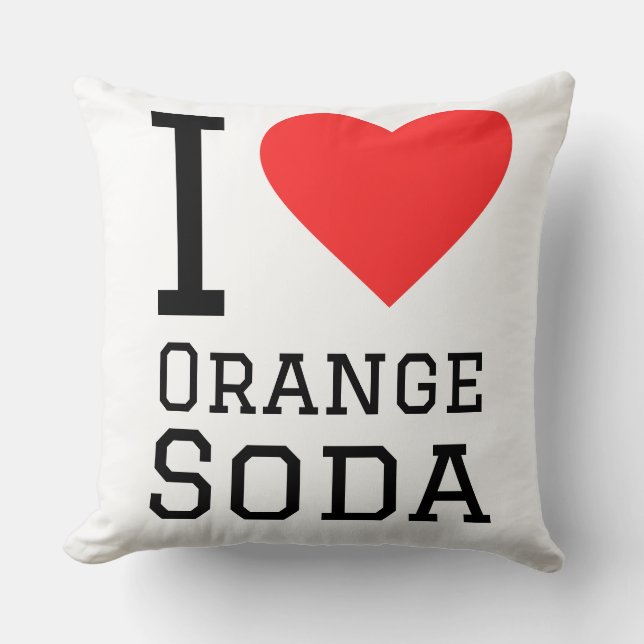 Ik hou van oranje frisdrank kussen (Voorkant)