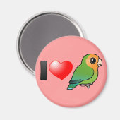 Ik hou van Oranje gezicht Perzik-gezichten Lovebir Magneet (Voorkant / Achterkant)