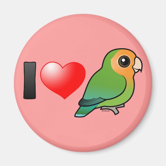 Ik hou van Oranje gezicht Perzik-gezichten Lovebir Magneet (Voorkant)