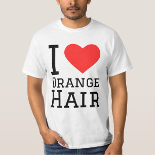 Ik hou van oranje haar t-shirt