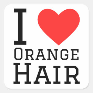Ik hou van oranje haar vierkante sticker