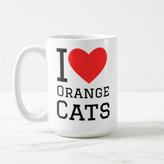 Ik hou van oranje katten koffiemok (Links)