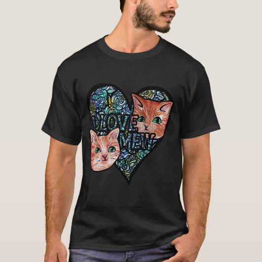 Ik hou van oranje katten t-shirt (Voorkant)