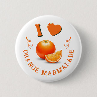 Ik hou van Oranje marmelade Ronde Button 5,7 Cm