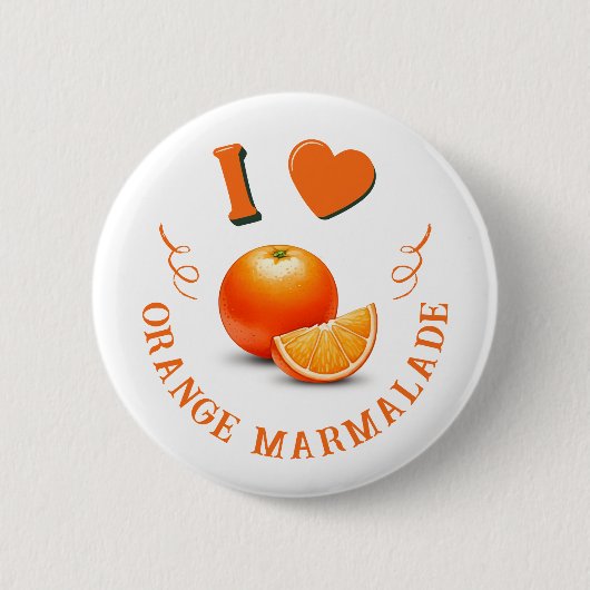 Ik hou van Oranje marmelade Ronde Button 5,7 Cm (Voorkant)