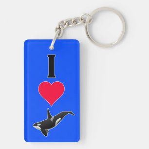 Ik hou van Orca Killer Whales Cute Zee Life Sleutelhanger