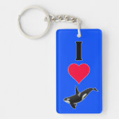 Ik hou van Orca Killer Whales Cute Zee Life Sleutelhanger (Voorkant)