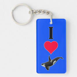 Ik hou van Orca Killer Whales Cute Zee Life Sleutelhanger