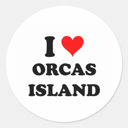 Ik hou van Orcas Island Washington Ronde Sticker (Voorkant)