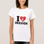 Ik hou van Oregon en mijn Husky T-shirt (Voorkant)
