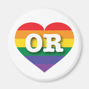 Ik hou van Oregon Gay Pride Rainbow Heart Magneet