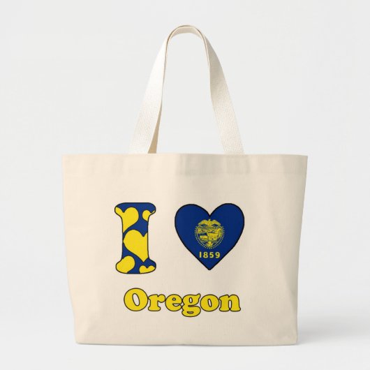 Ik hou van Oregon Grote Tote Bag (Voorkant)