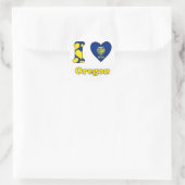 Ik hou van Oregon Ronde Sticker (Tas)