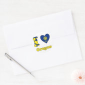 Ik hou van Oregon Ronde Sticker (Envelop)