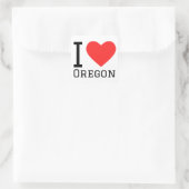 Ik hou van Oregon Vierkante Sticker (Tas)