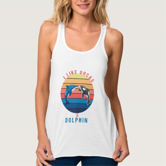 Ik hou van orka's en dolfijn tanktop (Voorkant)