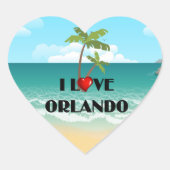Ik hou van Orlando, Florida Hart Sticker (Voorkant)