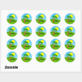 Ik hou van Orlando, Palm Trees en Sunshine, Ronde Sticker (Vel)