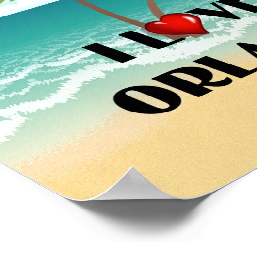 Ik hou van Orlando, tropisch design,  Poster (Hoek)