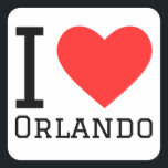 Ik hou van Orlando Vierkante Sticker<br><div class="desc">Ik hou van Orlando,  voor de liefhebbers van Florida</div>