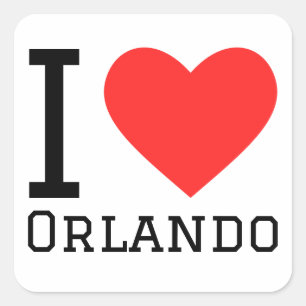Ik hou van Orlando Vierkante Sticker