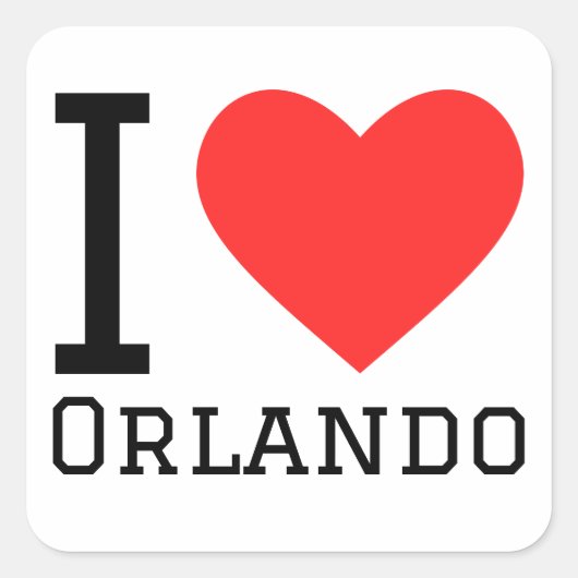 Ik hou van Orlando Vierkante Sticker (Voorkant)
