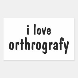 Ik hou van orthografie Grappige spelfout sticker