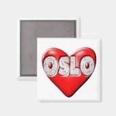 Ik hou van Oslo Noorwegen Magneet (Voorkant / Achterkant)