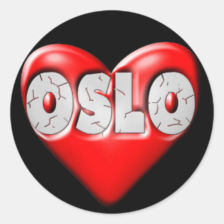 Ik hou van Oslo Noorwegen Ronde Sticker