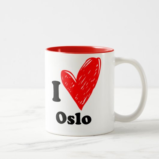 Ik hou van Oslo Tweekleurige Koffiemok (Rechts)
