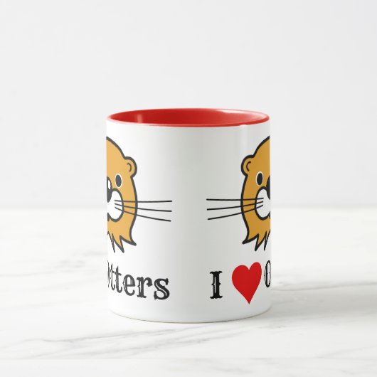 Ik hou van otters. Andere natuurbescherming Mok (Midden)