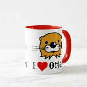 Ik hou van otters. Andere natuurbescherming Mok (Voorkant rechts)